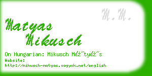 matyas mikusch business card